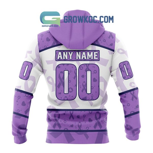 Anaheim Ducks Lavender Fight Cancer Personalized Hoodie Shirts