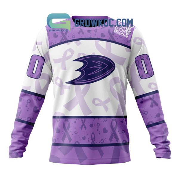 Anaheim Ducks Lavender Fight Cancer Personalized Hoodie Shirts