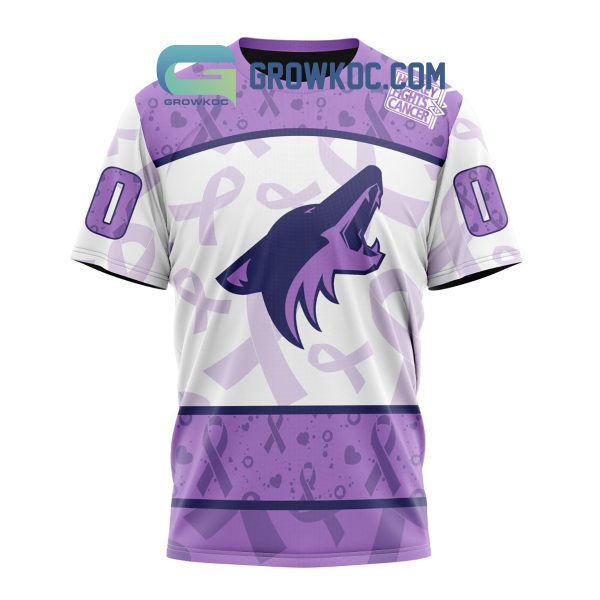 Arizona Coyotes Lavender Fight Cancer Personalized Hoodie Shirts