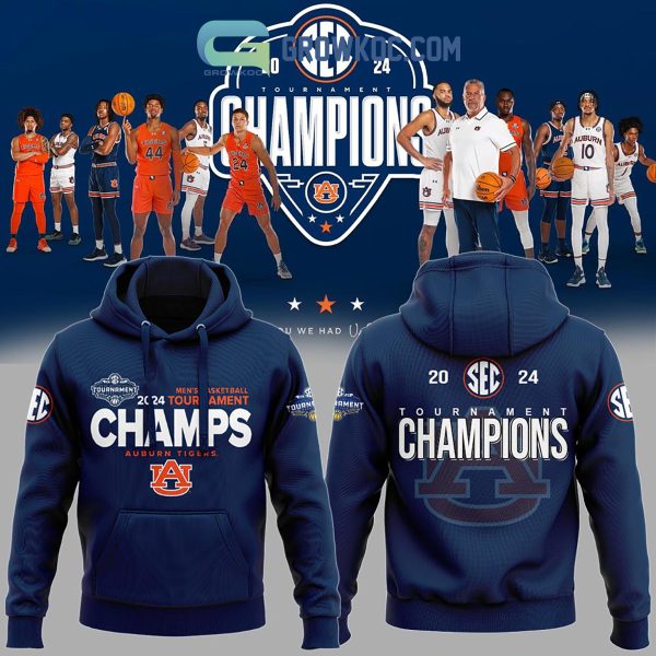 Auburn Tigers 2024 SEC Basketball Men’s Tournament Champions Hoodie Shirts