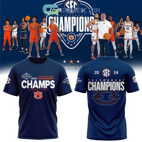 Auburn Tigers 2024 SEC Basketball Men’s Tournament Champions Hoodie Shirts