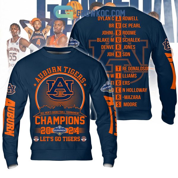 Auburn Tigers Sec Men’s Basketball Champions 2024 Navy Design Hoodie T Shirt