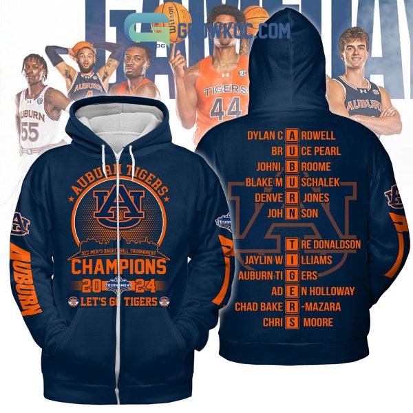 Auburn Tigers Sec Men’s Basketball Champions 2024 Navy Design Hoodie T Shirt