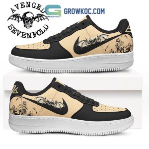 Avenged Sevenfold Black And Beige Design Air Force 1 Shoes