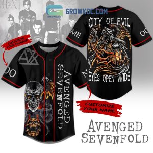 Avenged Sevenfold City Of Evil Eyes Open Wide Personalized Baseball Jersey