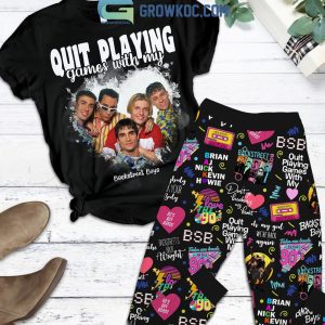 Backstreet Boys I Supposed To Marry Backstreet Boys Black Fleece Pajamas Set