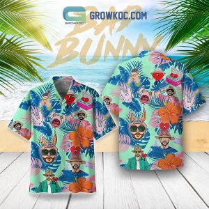 Bad Bunny Love Dolphin Coconut Palm Hawaiian Shirt
