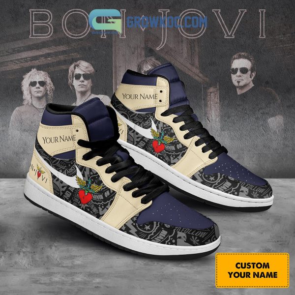 Bon Jovi Love Song Personalized Fan Black Version Air Jordan 1 Shoes