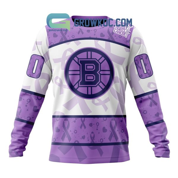 Boston Bruins Lavender Fight Cancer Personalized Hoodie Shirts