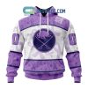 Calgary Flames Lavender Fight Cancer Personalized Hoodie Shirts