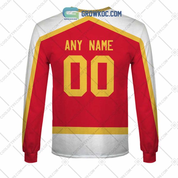 Calgary Wranglers AHL Color Home Jersey Personalized Hoodie T Shirt