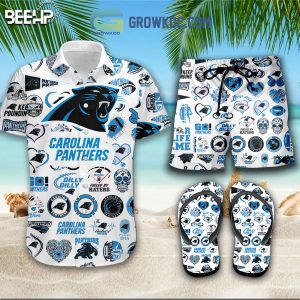 Carolina Panthers Hawaiian Shirts And Shorts With Flip Flop