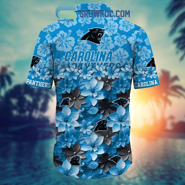 Carolina Panthers Hibiscus Summer Flower Hawaiian Shirt