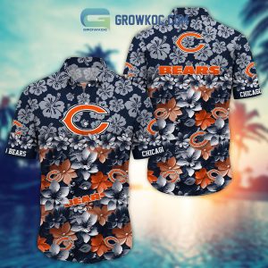 Chicago Bears Hibiscus Summer Flower Hawaiian Shirt