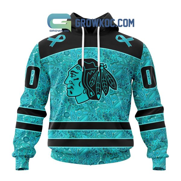 Chicago Blackhawks Fight Ovarian Cancer Personalized Hoodie Shirts