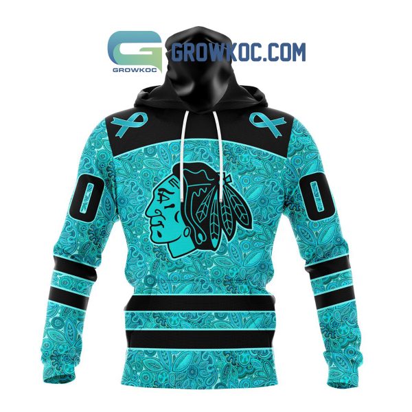 Chicago Blackhawks Fight Ovarian Cancer Personalized Hoodie Shirts