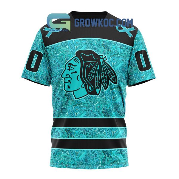 Chicago Blackhawks Fight Ovarian Cancer Personalized Hoodie Shirts