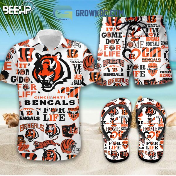 Cincinnati Bengals Hawaiian Shirts And Shorts With Flip Flop