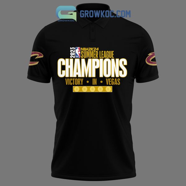 Cleveland Cavaliers Basketball 2024 Champions Victory In Vegas Polo Shirts Black