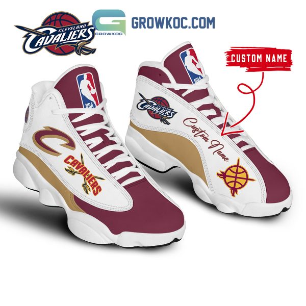 Cleveland Cavaliers Basketball Personalized Air Jordan 13 Shoes White Version