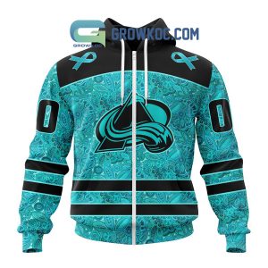 Colorado Avalanche Fight Ovarian Cancer Personalized Hoodie Shirts