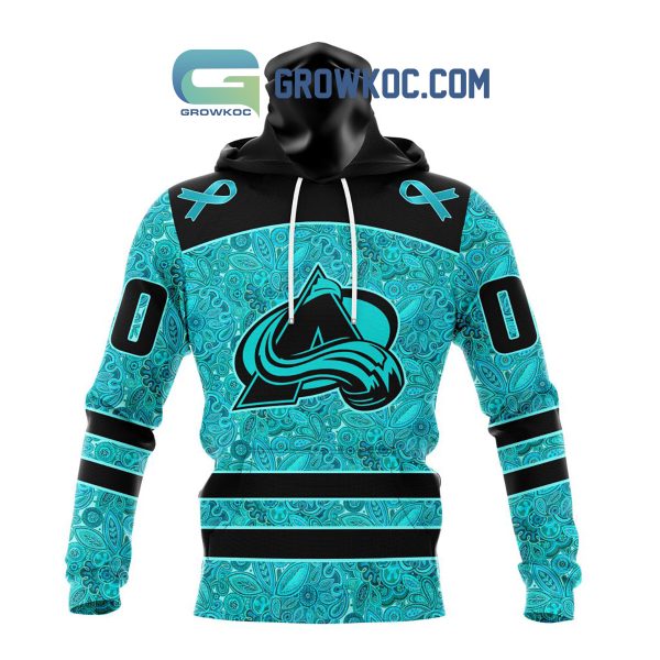 Colorado Avalanche Fight Ovarian Cancer Personalized Hoodie Shirts