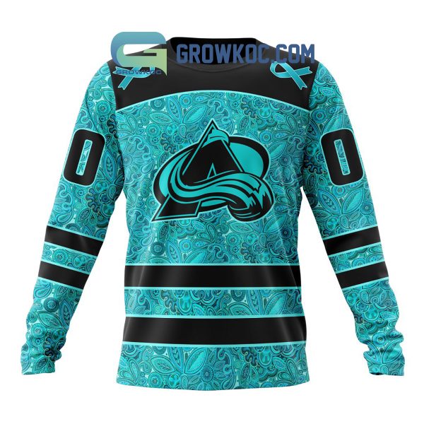 Colorado Avalanche Fight Ovarian Cancer Personalized Hoodie Shirts