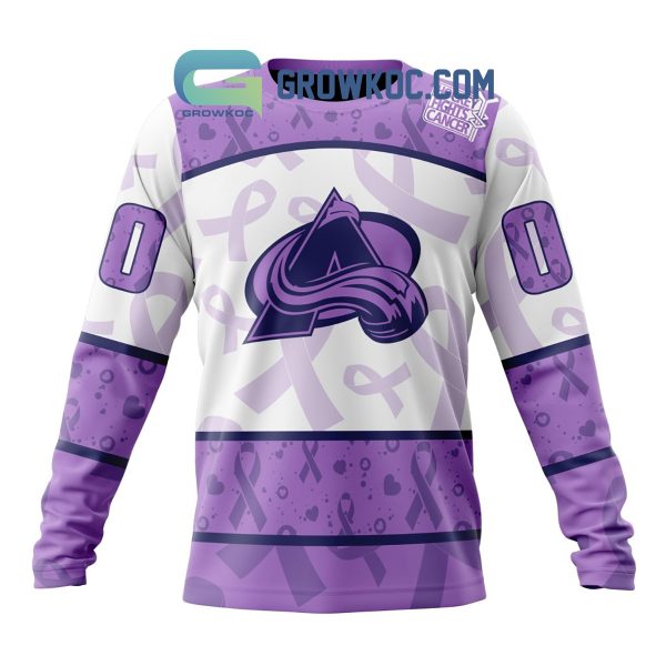 Colorado Avalanche Lavender Fight Cancer Personalized Hoodie Shirts