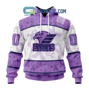 Colorado Eagles Fight Cancer Lavender Personalized Hoodie Shirts