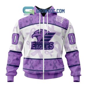 Colorado Eagles Fight Cancer Lavender Personalized Hoodie Shirts