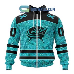 Columbus Blue Jackets Fight Ovarian Cancer Personalized Hoodie Shirts