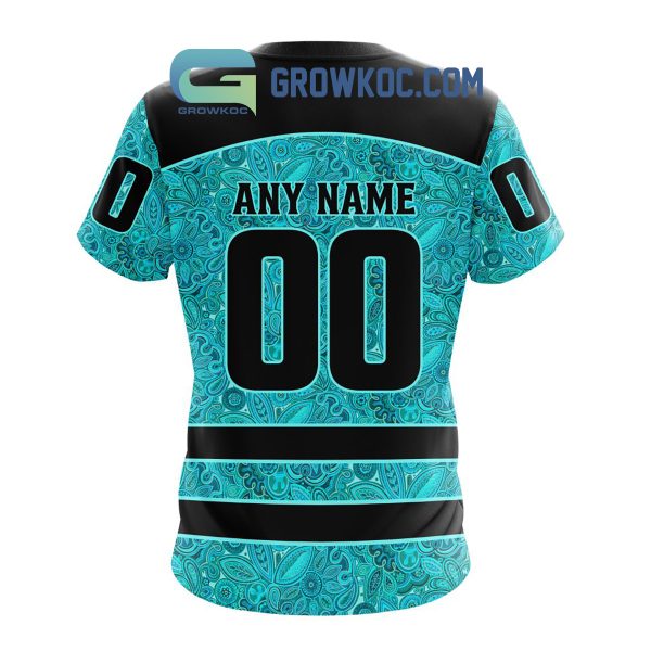 Columbus Blue Jackets Fight Ovarian Cancer Personalized Hoodie Shirts