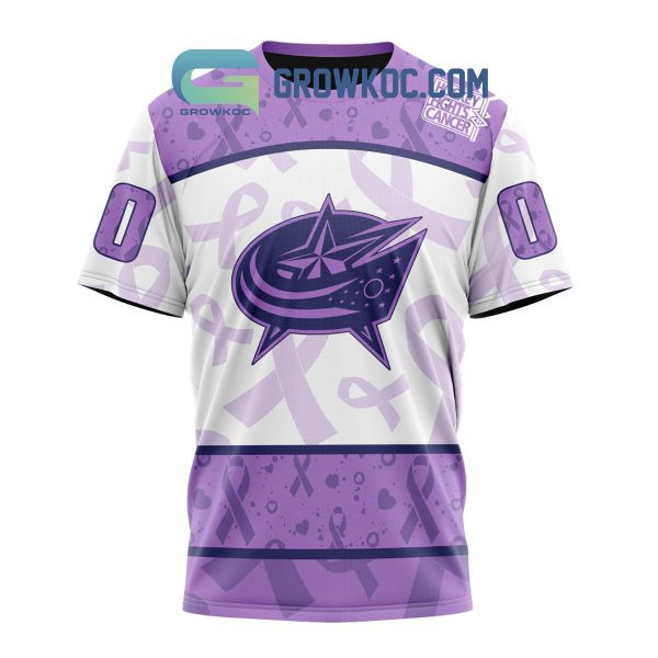 Columbus Blue Jackets Lavender Fight Cancer Personalized Hoodie Shirts