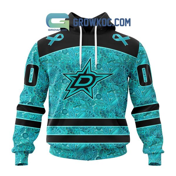 Dallas Stars Fight Ovarian Cancer Personalized Hoodie Shirts