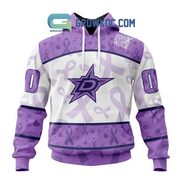 Dallas Stars Lavender Fight Cancer Personalized Hoodie Shirts