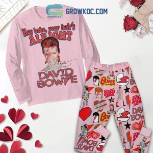 David Bowie Hey Babe Your Hair’s Alright Fleece Pajamas Set Long Sleeve