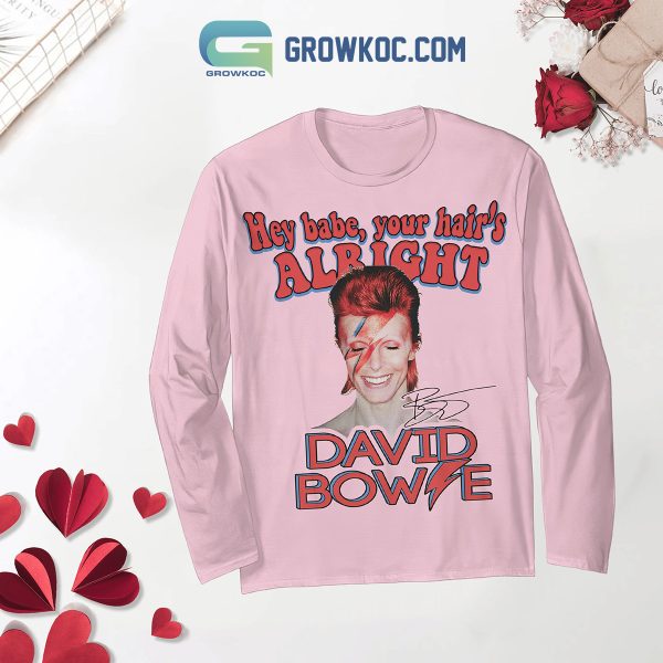 David Bowie Hey Babe Your Hair’s Alright Fleece Pajamas Set Long Sleeve