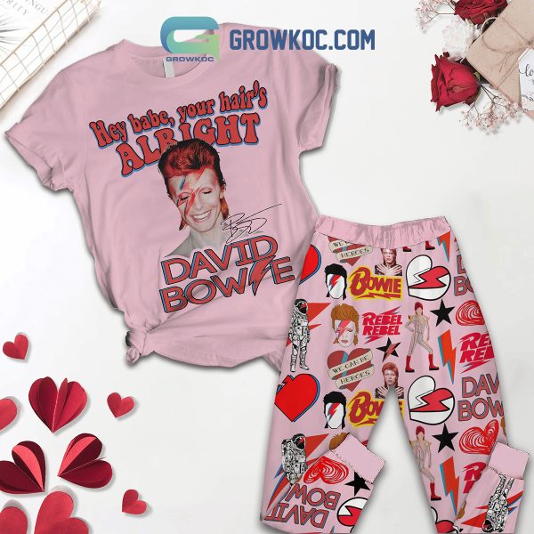 David Bowie Hey Babe Your Hair’s Alright Fleece Pajamas Set