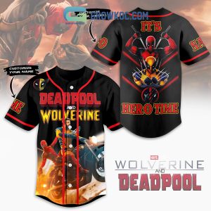 Deadpool Wolverine It’s Hero Time Personalized Baseball Jersey