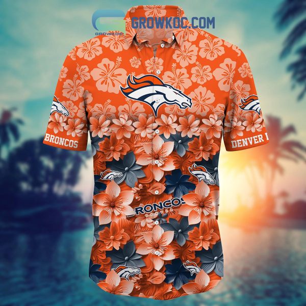 Denver Broncos Hibiscus Summer Flower Hawaiian Shirt