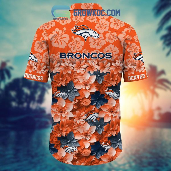 Denver Broncos Hibiscus Summer Flower Hawaiian Shirt