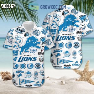 Detroit Lions Hawaiian Shirts And Shorts With Flip Flop