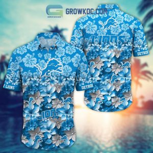 Detroit Lions Hibiscus Summer Flower Hawaiian Shirt