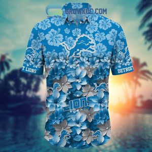 Detroit Lions Hibiscus Summer Flower Hawaiian Shirt