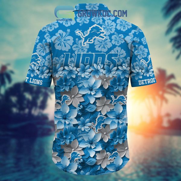 Detroit Lions Hibiscus Summer Flower Hawaiian Shirt