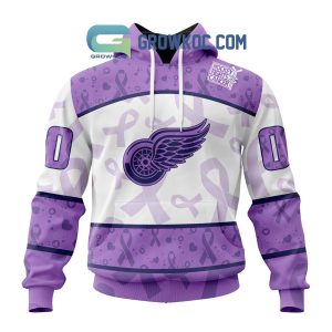 Detroit Red Wings Lavender Fight Cancer Personalized Hoodie Shirts