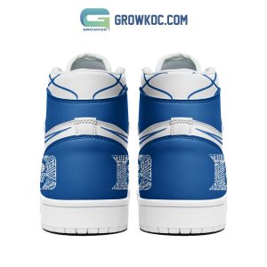 Duke Blue Devils Blue And White Design Air Jordan 1 Shoes