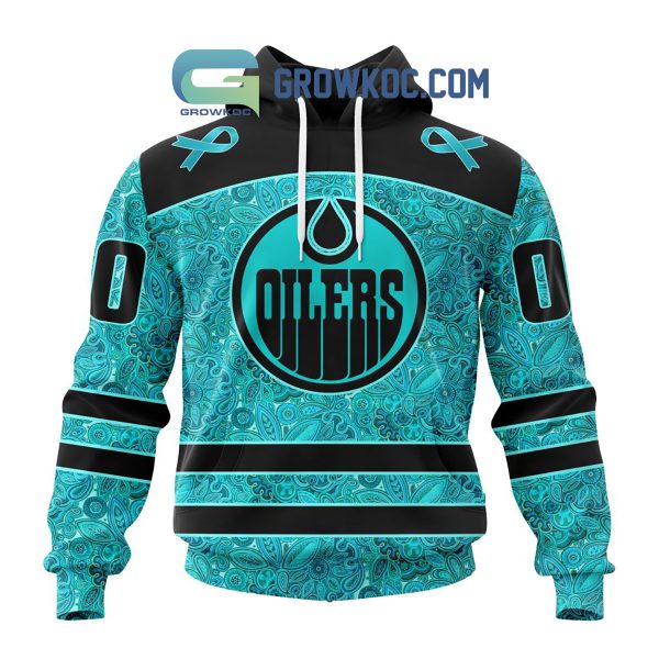 Edmonton Oilers Fight Ovarian Cancer Personalized Hoodie Shirts