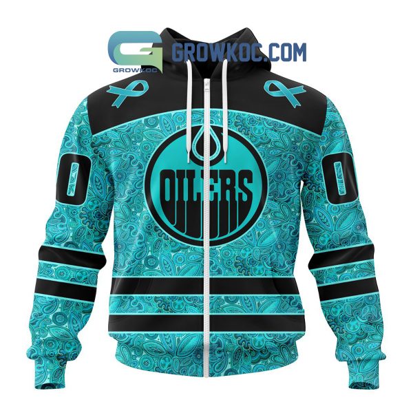 Edmonton Oilers Fight Ovarian Cancer Personalized Hoodie Shirts