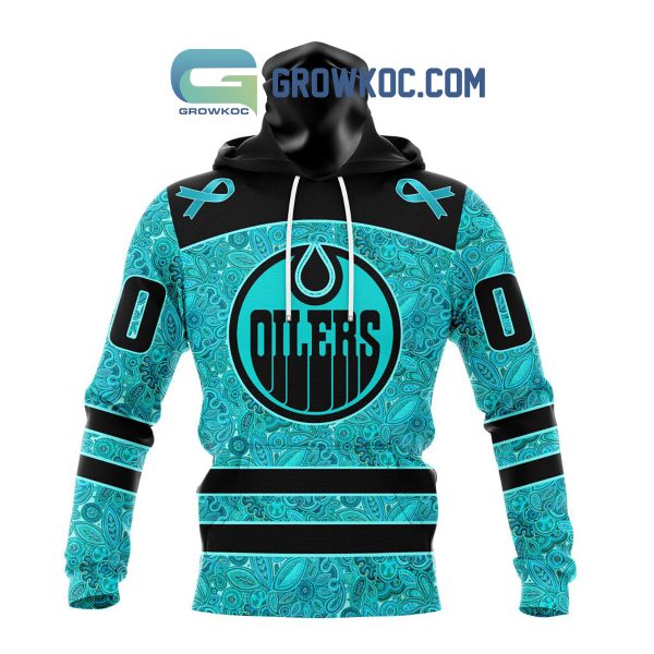 Edmonton Oilers Fight Ovarian Cancer Personalized Hoodie Shirts